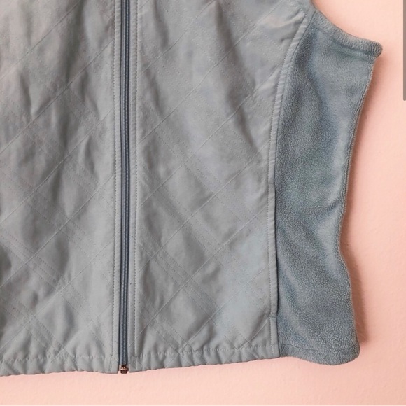 Columbia Vertex Quilted Down Blue Fleece Zip Up Vest Size Small - Picture 3 of 9